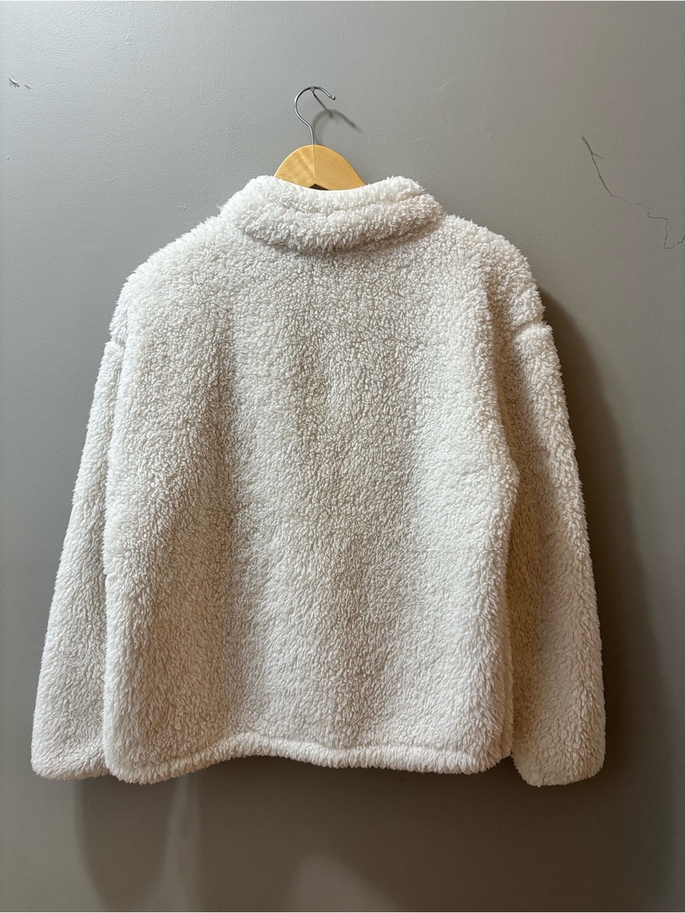 women’s harlow white sherpa cinch waist quarter zip pullover size s - Picture 2 of 3